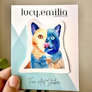 Fine Art Sticker, Cat Sticker, Laptop Sticker, Hydroflask Sticker, Waterproof Sticker, Water Bottle Stickers, Cat Mom, Cat Person, Cat Owner
