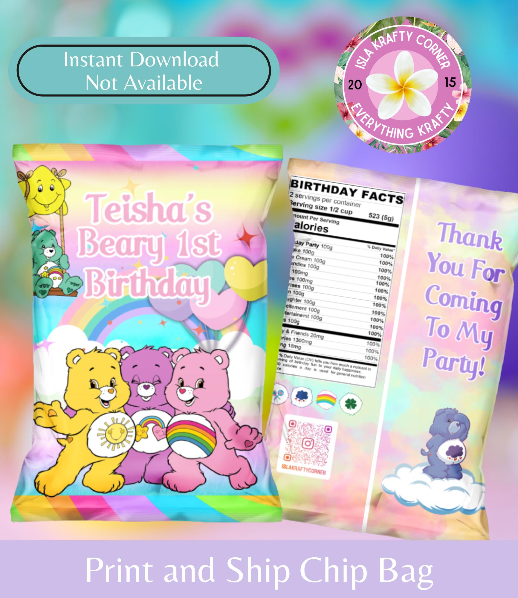8 Care Bears Treat Boxes – Party Favor Loot Goody Bags, 3x3, Assorted Characters