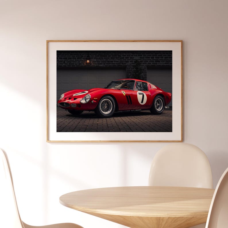 Ferrari 250 GTO Poster, Sport Car Print, Wall Art, Wall Decor, Car ...