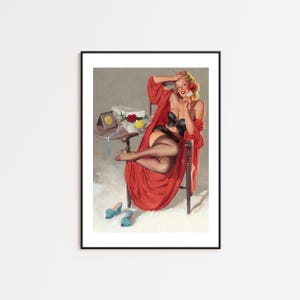 Sexy Pin Up Girl Print, Pin-Up, Pinup Girl, Pin-up Art, Retro Art, Vintage Art, Pin up Print, Retro Print, Trippy Wall Art, Home Decor,