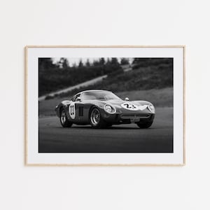 Ferrari 250 GTO Poster, Sport Car Print, Black and White,  Wall Art, Wall Decor, Car Lovers Gift, Car Enthusiasts Poster, Car Gift