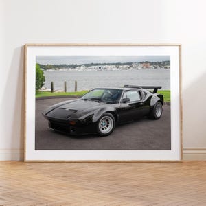 De Tomaso Pantera Poster, italienisches Automobil, schwarz De Tomaso Pantera, Sportwagen, Wanddekoration, Geschenk für Autoliebhaber, Geschenk für Autoliebhaber
