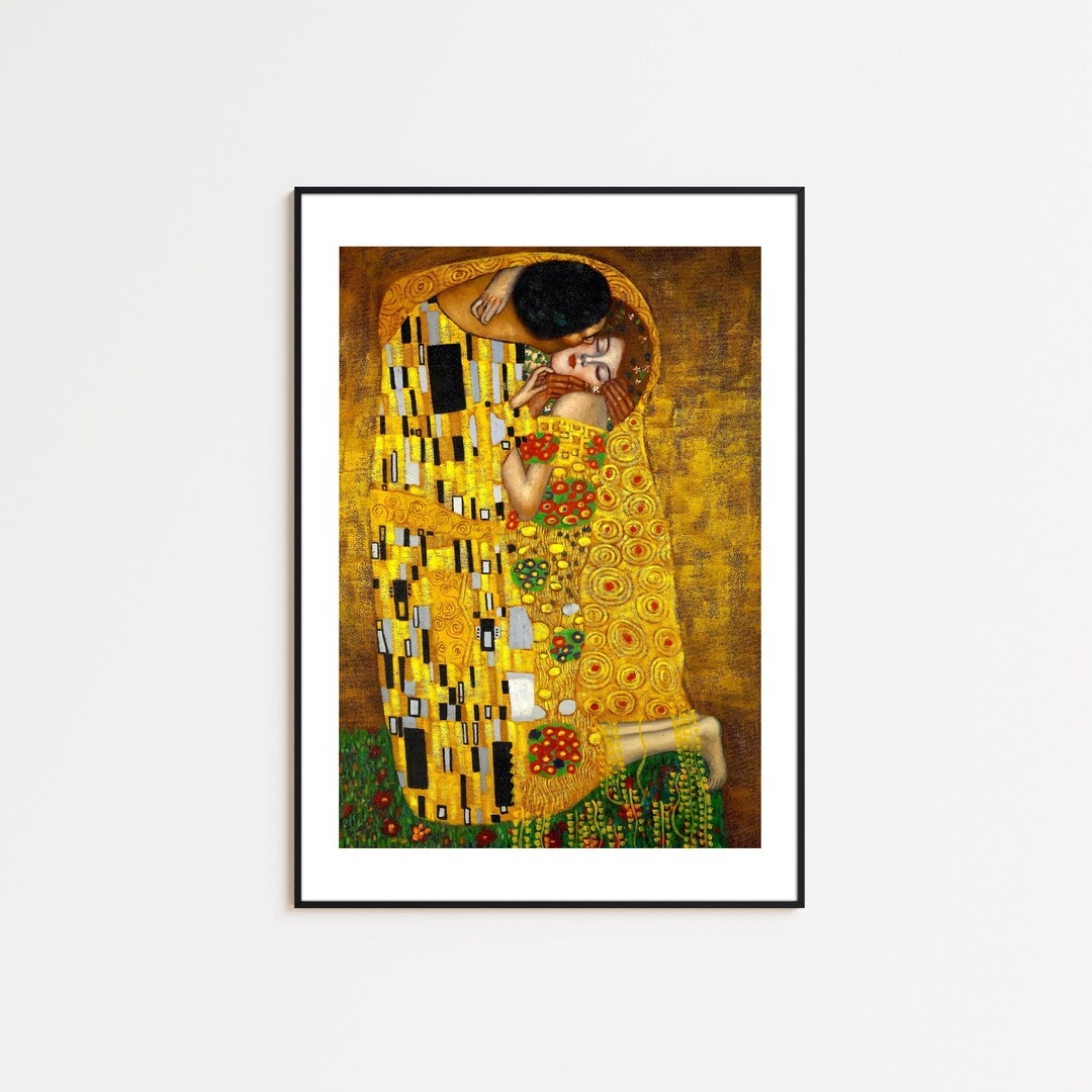 Gustav Klimt the Kiss Poster, the Kiss, Famous Romantic Painting Wall ...