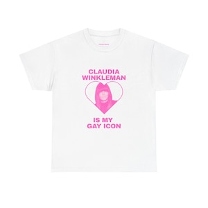 Claudia Winkleman Celebrity Gay Icon T-Shirt |LGBTQ+ Graphic Tee | Gay Pride Top| Retro Pride Shirt| Gay Icons Gift| Pride T-shirt| Gay Gift