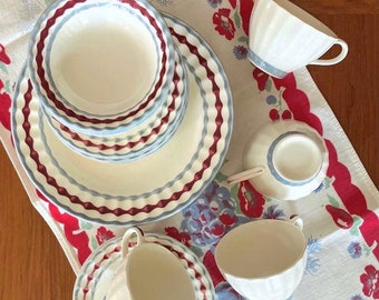 knowles cherry grey vintage china 20 piece set service for 4 cute 1940's kitchen decor