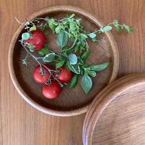 vintage teak round ribbed salad bowl Kalmar teak serving bowl made in thailand image 1