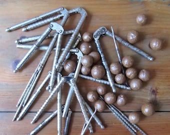 Vtg HMQ Hand Held NUT CRACKERS Silver Tone Metal 4 Picks & 2 Nut Crackers Vtg HMQ Hand Held NUT CRACKERS Silver Tone Metal 4 Picks & 2 Nut Crackers