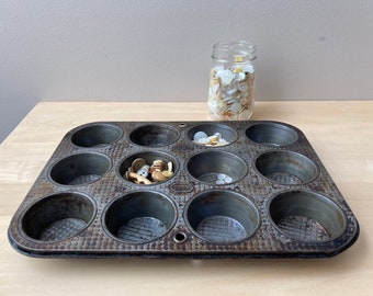 12 count ekco muffin tin - rustic kitchen decor baking photo prop