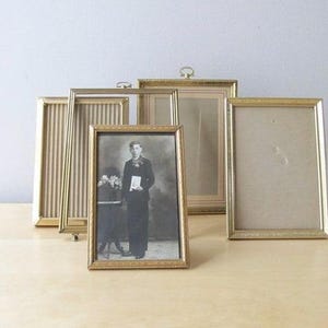 vintage brass picture frames single or hinged  5x7  8x10  11x14  wedding decor family photos