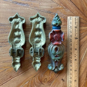 art nouveau polychrome lamp parts BNP antique hardware brackets lighting restoration image 4