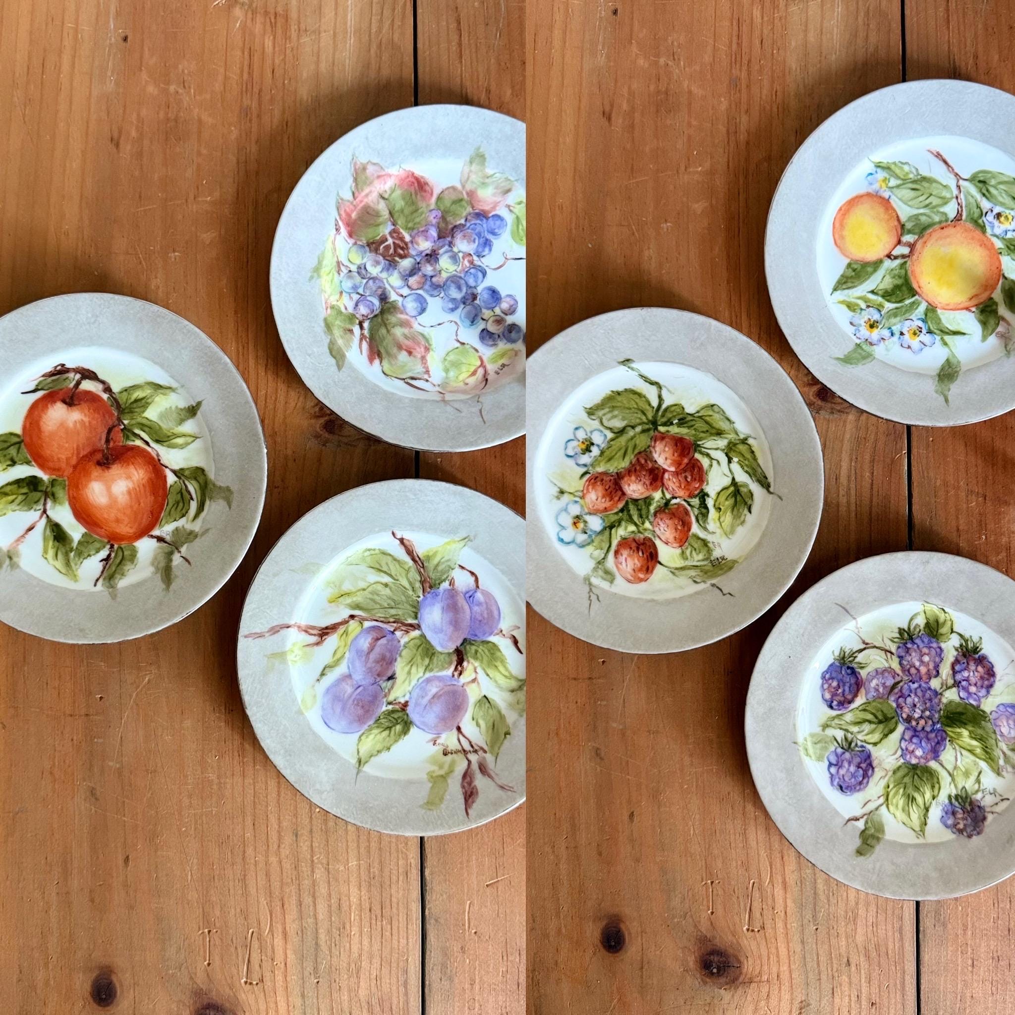 Hand Painted Fruit Plates Vintage - Etsy