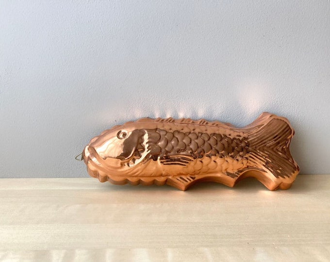 Large Copper Fish Mold Gourmet Seafood Aspic Gelatin Vintage Etsy