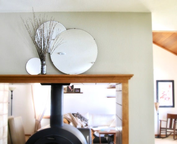 Large Round Vintage Wall Mirror Bevel Edge Deco Minimalist Wall Mirror Bevel Edge Deco Minimalist