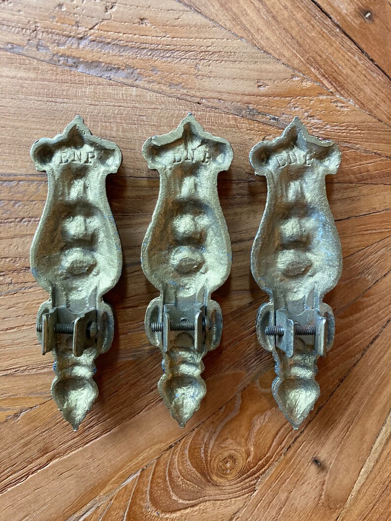 art nouveau polychrome lamp parts BNP antique hardware brackets lighting restoration image 6