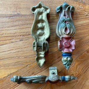 art nouveau polychrome lamp parts BNP antique hardware brackets lighting restoration image 3