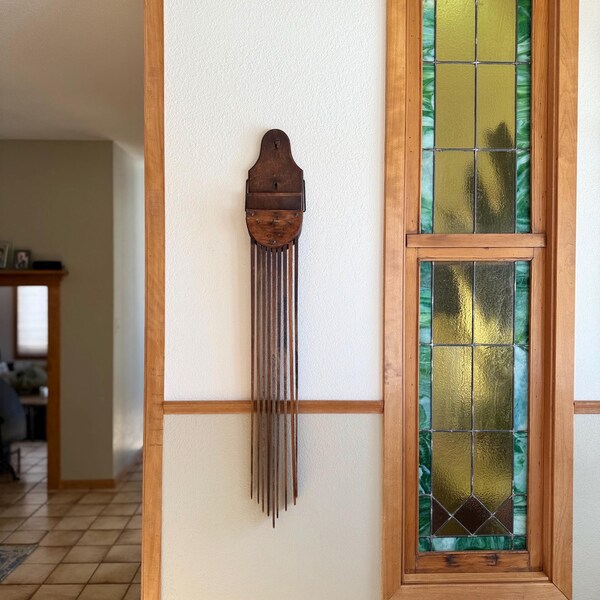 antique wall mount wooden laundry rack 8 arm drying rack cottage rustic decor