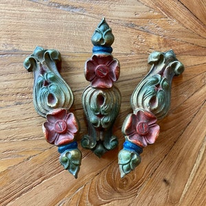 art nouveau polychrome lamp parts BNP antique hardware brackets lighting restoration image 2