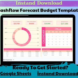 Cashflow Forecast Budget Template, Editable Google Sheets, Digital ...