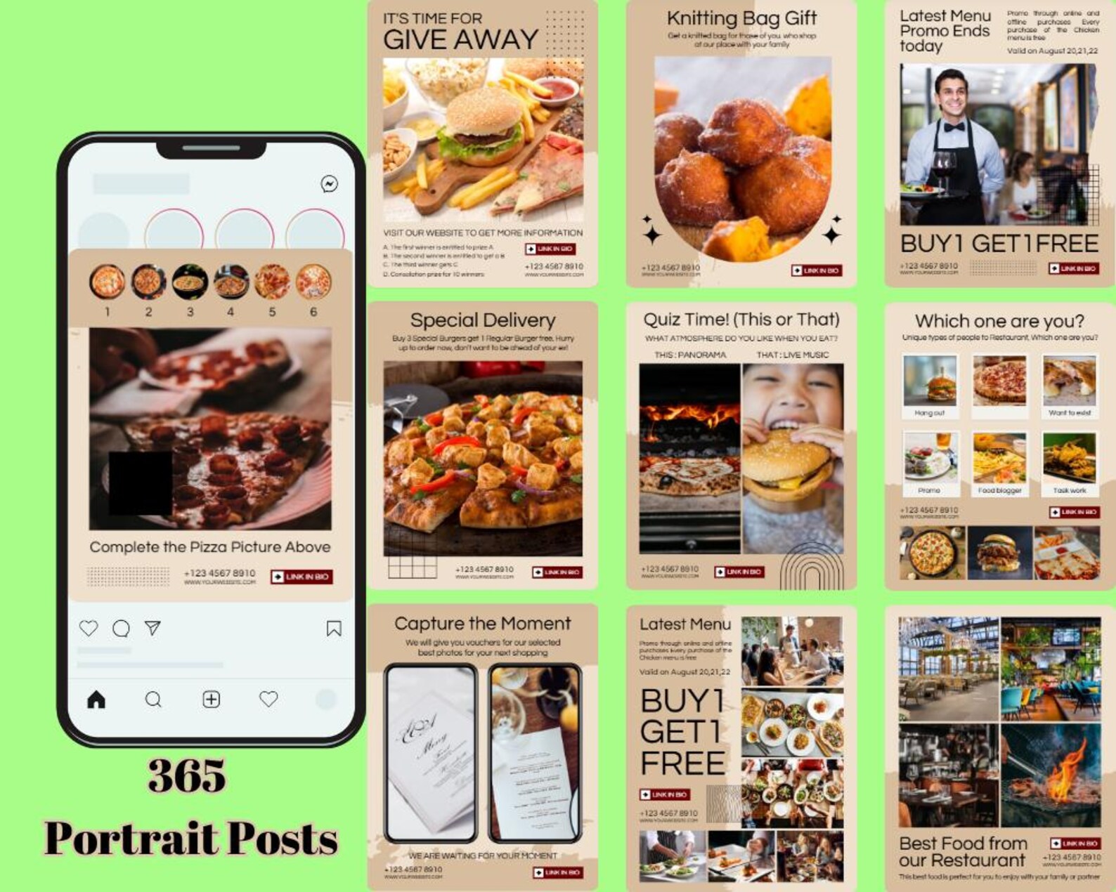 Restaurant Canva Template for Social Media, Instagram Post-story ...