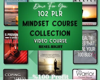 102 Self-Help Video Courses: PLR/MRR Mindset Collection (Digital Download)