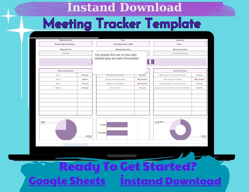 Meeting Tracker Template g Sheets Meeting Log agenda Planner