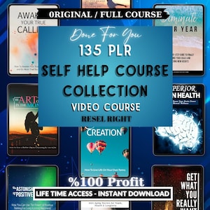 Self Help PLR Video Course Bundle: 135+ Courses, Resell Rights (Digital Download)