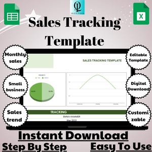 Sales Tracking Template, Digital Download, Editable Google Sheets, Easy to Use for Small Businesses & Sales Teams