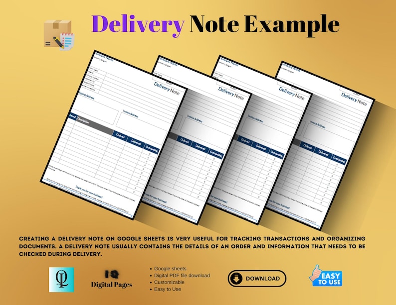 Delivery Baik Note.pdf Delivery Note Template: Printable Business Shipping Form (PDF ...