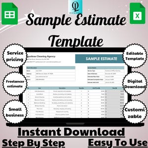 Sample Estimate Template, Digital Download, Editable and Easy to Use, Google Sheets Quotation Tool