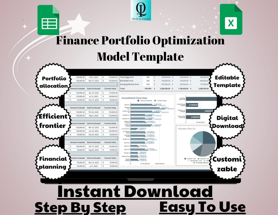 Finance Portfolio Optimization Model Template: Google Sheets Investment ...