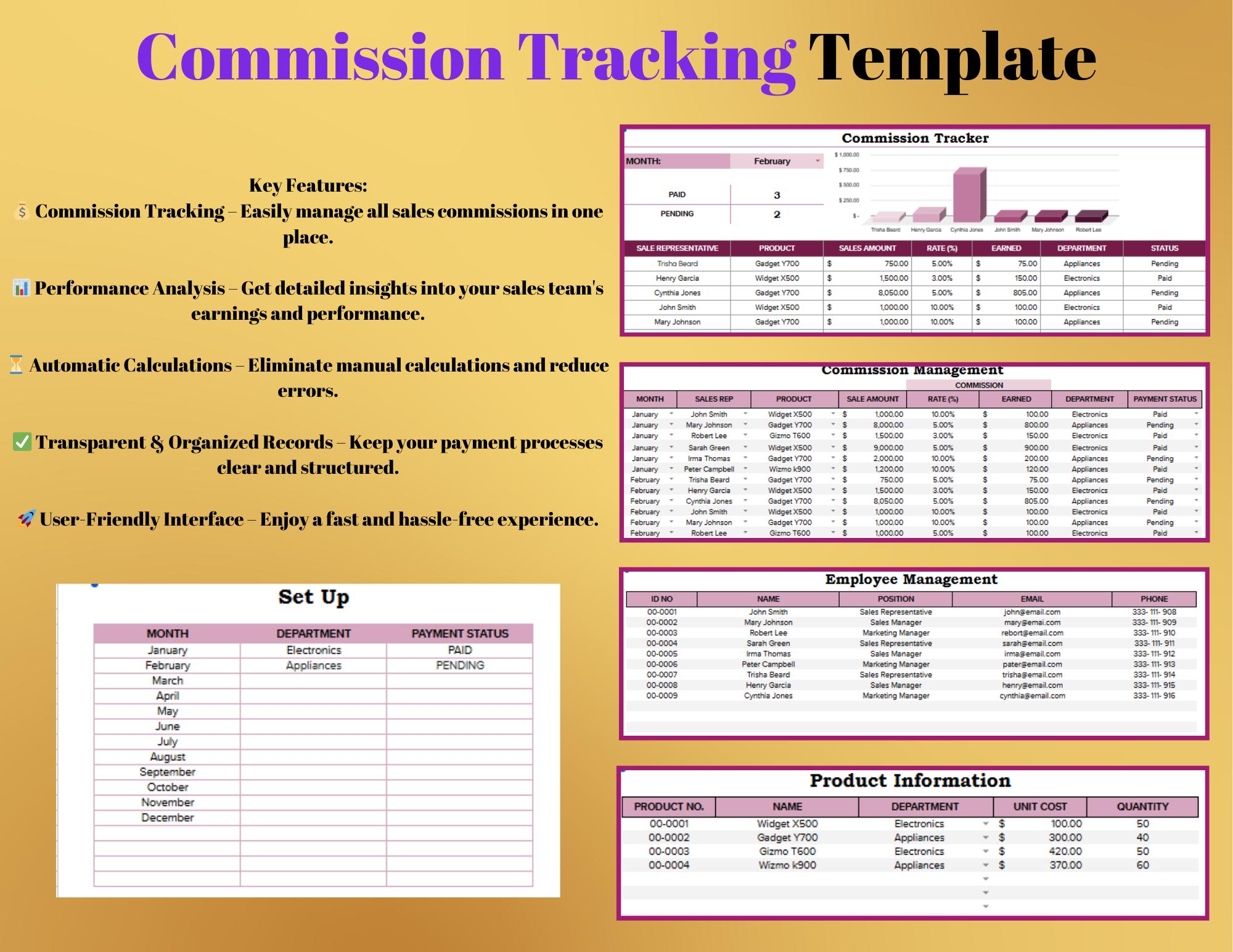 Commission Tracking Template: Editable Google Sheets for Sales Teams ...