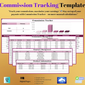 Commission Tracking Template: Editable Google Sheets for Sales Teams (Digital Download)