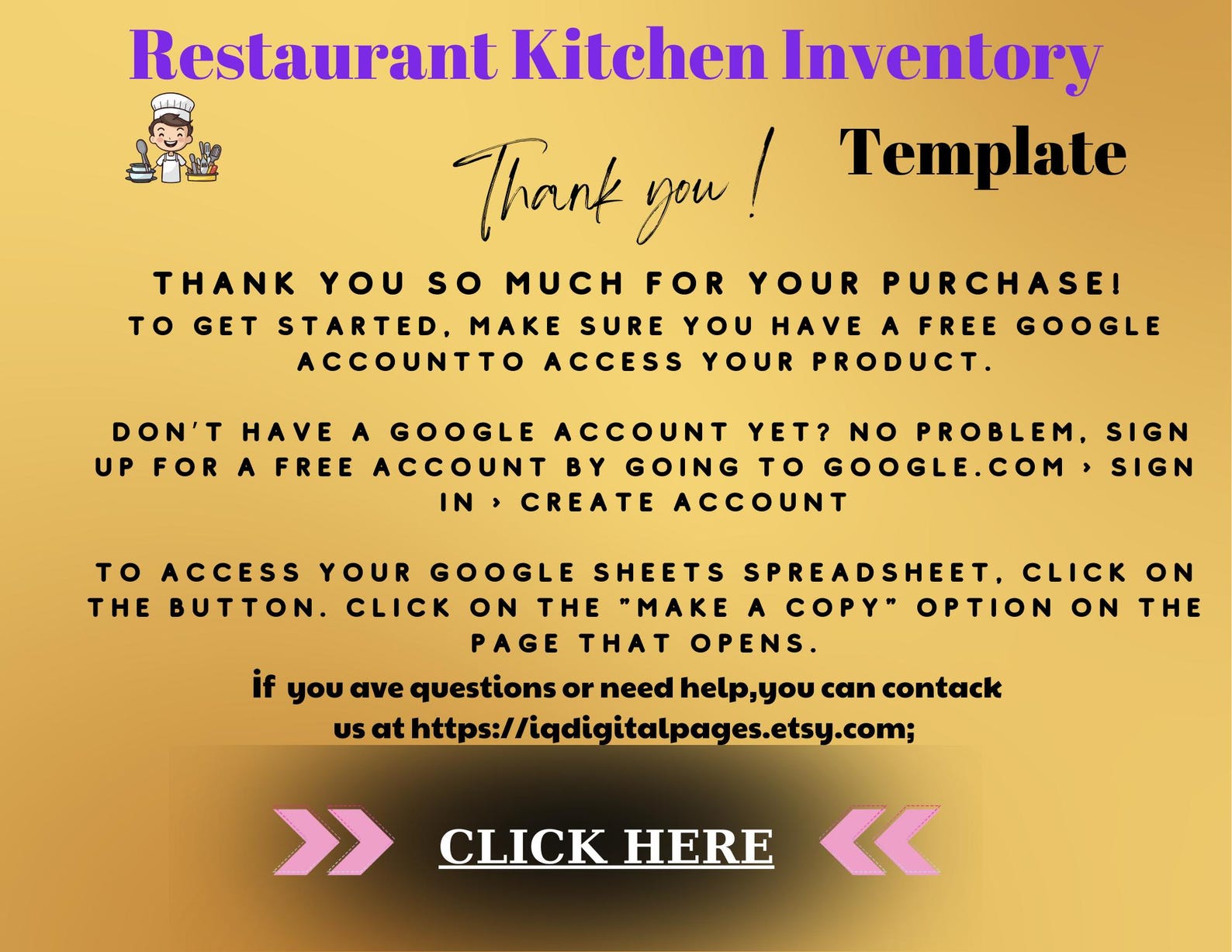 restaurant kitchen inventory template, google sheets... Restaurant Kitchen Inventory Template: Editable Google Sheets (digital ...