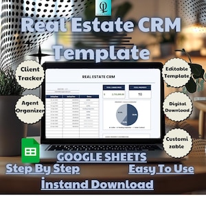 Real Estate CRM Template | Google Sheets | Client Management | Track Leads & Deals | Customizable and Easy to Use |Real Estate Business Tool