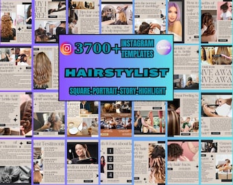Szablony na Instagram dla fryzjerów: Zestaw Canva do mediów społecznościowych w salonie