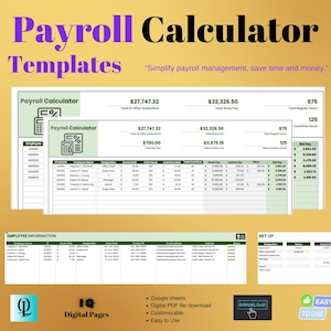 Payroll Calculator Template: Editable Google Sheets (Digital Download