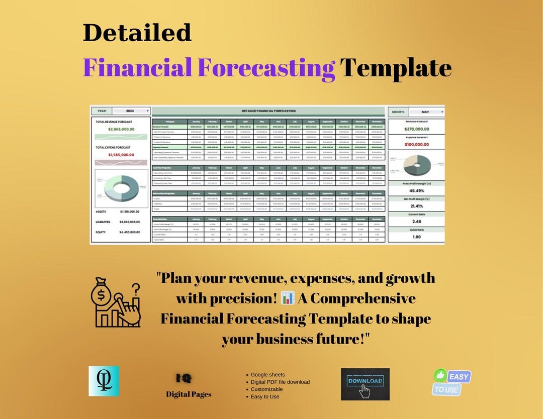 Financial Forecast Example.pdf Detailed Financial Forecasting Template, Editable Google Sheets ...