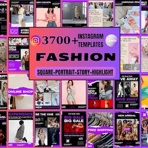 Fashion Canva Templates for Social Media, Instagram Post & Story Templates, Fashion Branding Kit, IG Icons and Aesthetic Posts
