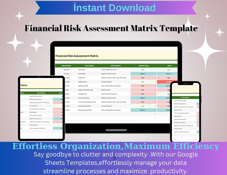 Financial Risk Assessment Matrix Template, Editable Google Sheets ...