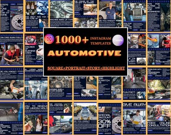Modello Canva per social media nel settore automobilistico: concessionaria auto IG, riparazione auto (download digitale)