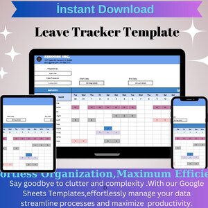 Leave Tracker Template, Editable Google Sheets, Digital Download for ...