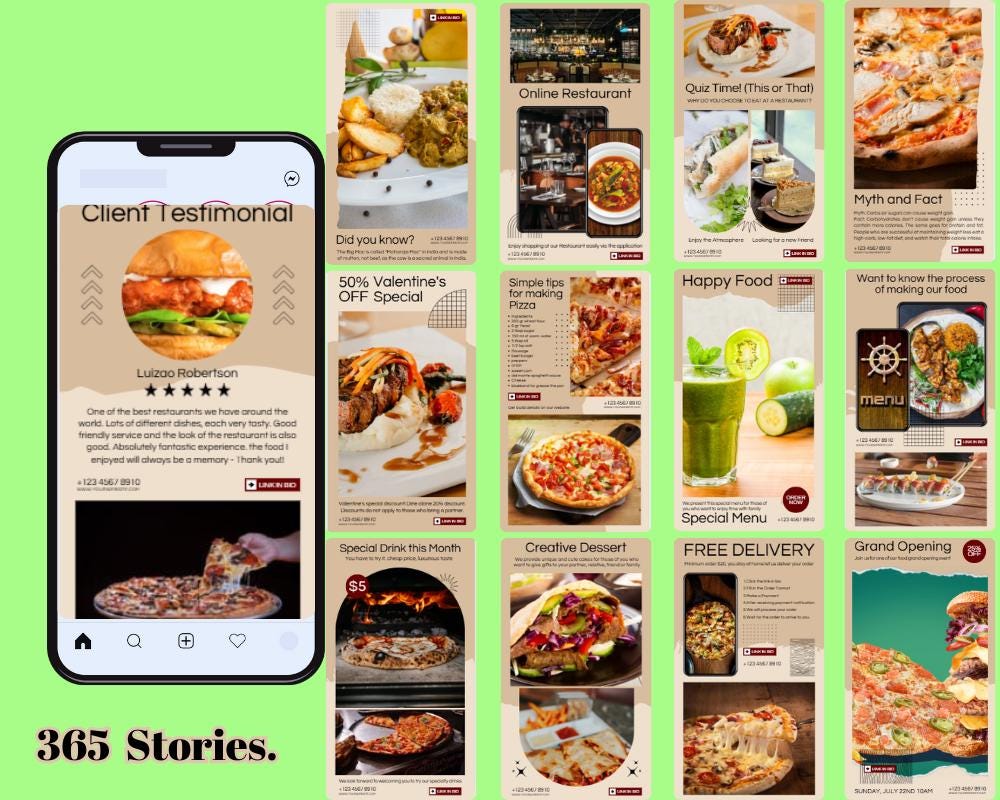 Restaurant Canva Template for Social Media, Instagram Post-story ...