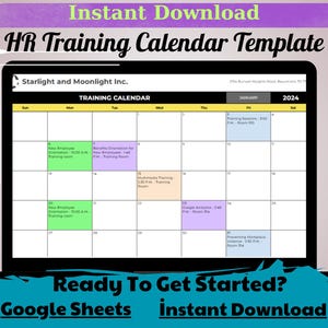 HR Training Calendar Template, Digital Download, Editable & Easy to Use ...