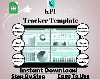 KPI Tracker Template: Business Metrics Dashboard (Digital Download)