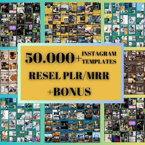 Verkoop PLR MRR Instagram-sjablonen: Ultimate Canva-bundel (digitale download)