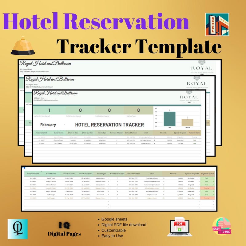 Hotel Guest Log Template - Etsy