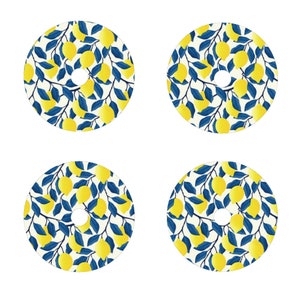 Lemon Vinyl Sticker for FreeStyle Libre 1 or 2 Sensor - Set of 4