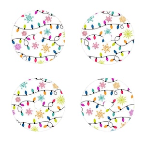 Holiday Lights  Vinyl Sticker for FreeStyle Libre 1 or 2 Sensor - Set of 4