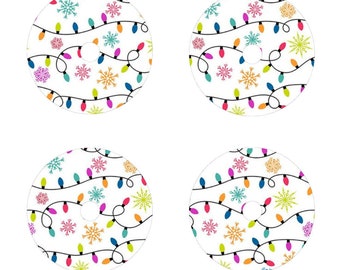 Holiday Lights  Vinyl Sticker for FreeStyle Libre 1 or 2 Sensor - Set of 4