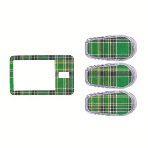 Green Plaid Tandem T-Slim Insulin pump decal (choose a set)